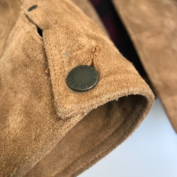 Vintage Ralph Lauren Polo Jacket Suede Leather RRL Style Grail Tartan Plaid - Picture 11 of 14